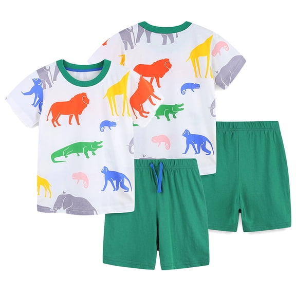 Esaierr Baby Toddler Boys Girls Outfits Cartoon Short Sleeve T-Shirt Top   Shorts Summer Newborn Set 2Pcs for 2-8Y