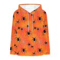 thumbnail image 5 of Frostluinai Halloween Sweatshirts for Women Skooky Season Athletic Sherpa Hoodie Spider Web Print Flannel Fluffy Warm Hoodies Pullover with Pockets, 5 of 7