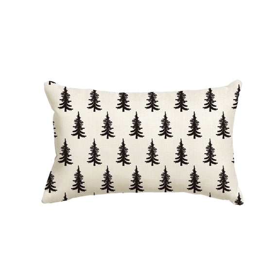 Sm:)e Christmas Tree Throw Pillow Cover 12 x 20 inch Beige, Winter Holiday Decor for Sofa