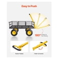 thumbnail image 6 of Steel Garden Cart 1200 Lbs, Heavy Duty Wagon, 2-in-1 Utility Cart with All Terrain Tires & Rotating Handle - Outdoor Yard Trailer, 6 of 9