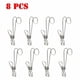 thumbnail image 1 of Estante de almacenamiento con Clip de gancho, soporte para cocina y baño, acero inoxidable, multiusos, 8 Uds., 1 of 5