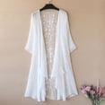 thumbnail image 4 of Neewe Women Cardigan Summer Long Sleeve Ice Silk Patchlace Knitwear Elegant Thin Air-Conditioning Sunscreen Shirt Tops, 4 of 6