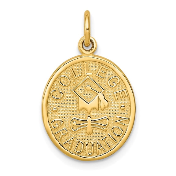 14K Yellow Gold Charm Pendant Themed 23 mm 13 College Graduation