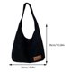 thumbnail image 2 of Bolso de mano de pana para mujer, bolso hobo retro de gran capacidad, bolso de compras suave (negro), 2 of 8