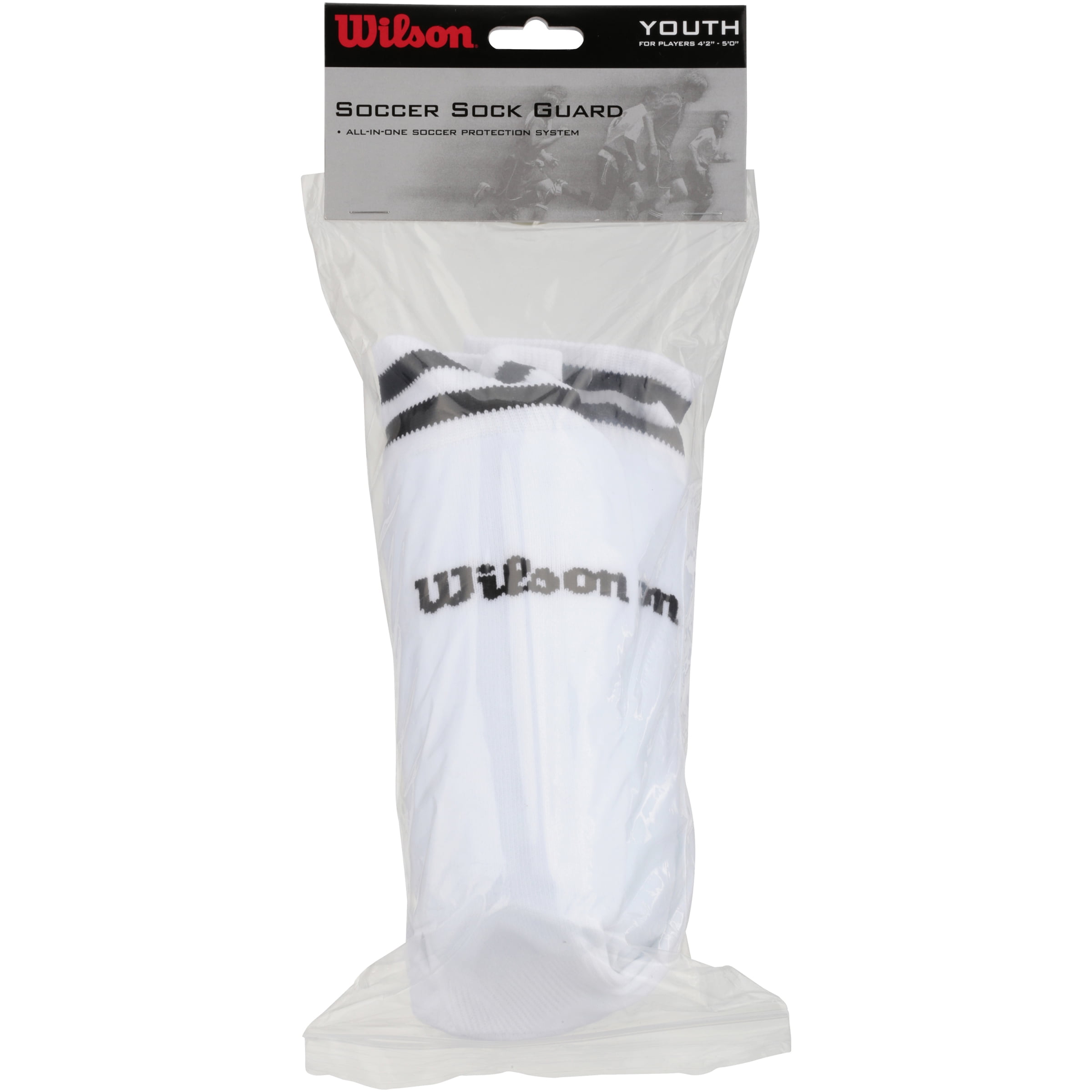 2 Packs Wilson PeeWee Up To 4'1" All In One Soccer Sock Guard Protection System