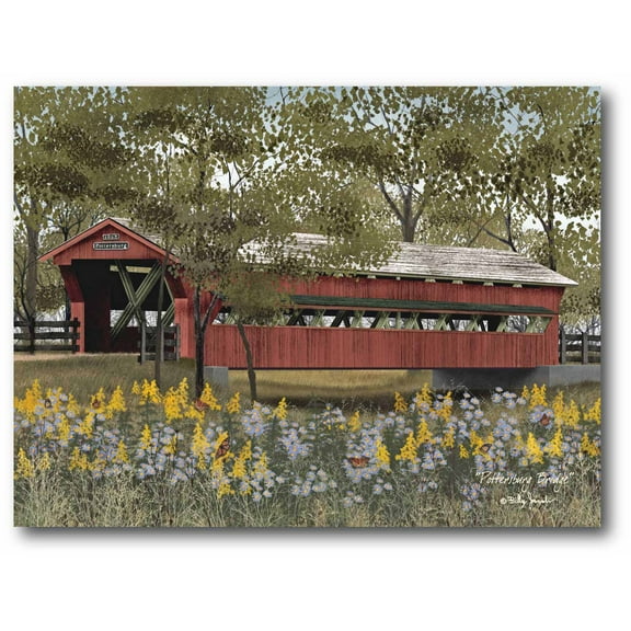 Red Covered Bridge Gallery-Wrapped Canvas Wall Art, 16x20