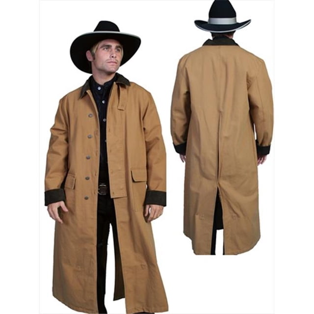 Scully RW107-BRN-XL Mens Rangewear Canvas Duster Jacket- Brown- XL