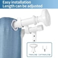 thumbnail image 2 of Urbanest Adjustable Double Curtain Rod Set Semplice Manhattan Finials – 1″ Front & 3/4″ Back Rod With Glossy White Rod, 48–84 Inches, 2 of 6