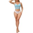thumbnail image 2 of INSPIRE CHIC Women's Lace Camisole Plunge Sheer Sleeveless Strap Tank See Through Mesh Back with Thin Cup M Light Blue, 2 of 5