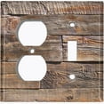 thumbnail image 4 of Metal Light Switch Plate Outlet Cover Image of Wood Block Wallpaper WOD006, 4 of 13