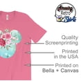 thumbnail image 5 of Women Teen Mickey Ears Pink Flowers with Gold Leaves Shirt Floral Adult Ladies Boho Character Tshirt (Dark Pink, Large), 5 of 7