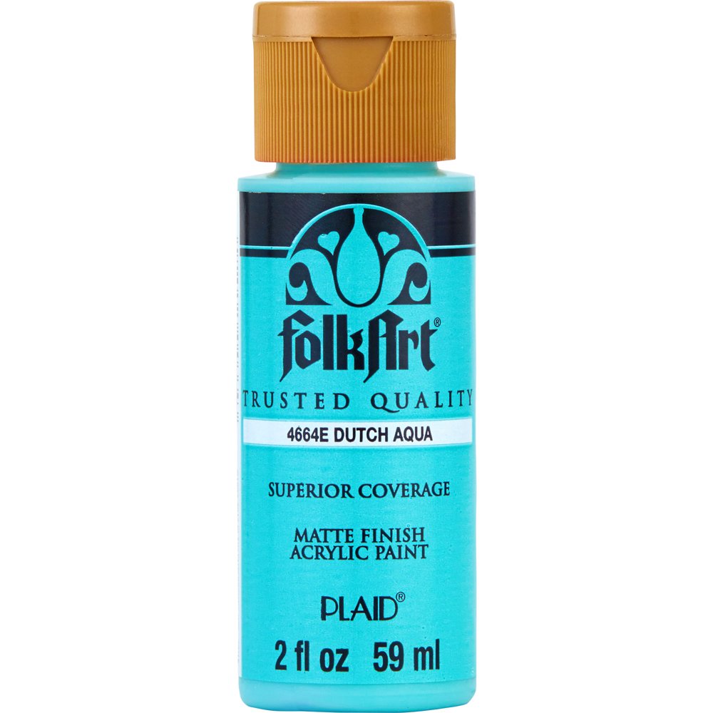 FolkArt 4664E Acrylic Craft Paint, Matte Finish, Dutch Aqua, 2 fl oz