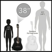 Ashthorpe 38-Inch Beginner Acoustic Guitar - Black, Complete Starter Kit with Gig Bag, Extra Strings, Strap, and Lessons