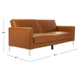 thumbnail image 3 of SAFAVIEH Chelsea Tansitional Foldable Futon Bed, Cognac/Chrome, 3 of 12