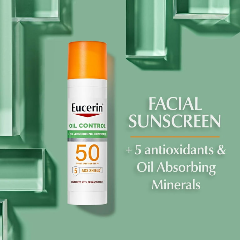 Eucerin Sun Oil Control SPF 50 Face Sunscreen Lotion, 2.5 Fl Oz Bottle