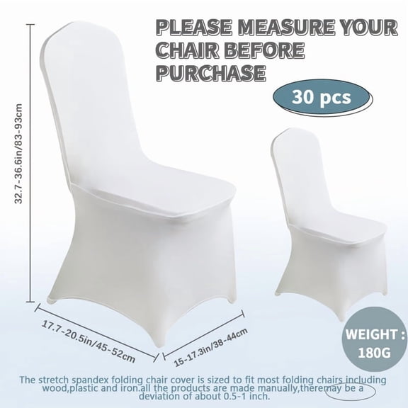 30/50/100/150-Piece Elastic Spandex Banquet Chair Covers, Universal Stretch Fit Wedding Decorative Covers for Parties Celebrations Business Meetings