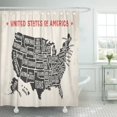thumbnail image 1 of ABPHQTO Mapa de Estados Unidos América Nombres Cortina de ducha de poliéster en blanco y negro 152x180 cm ABPHQTO PKNMT60x72Shower-2622, 1 of 2