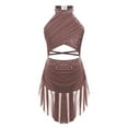 thumbnail image 6 of Nyeemya Kids Girls Lyrical Contemporary Ballet Dance Dress Sleeveless Sparkly Figure Ice Skating Dusty Pink 10, 6 of 9