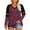 Wine, variant on Mgmyaa Women's Casual V-Neck Color Block Long Sleeve Tops Loose Fit Plus Size Blouses Everyday Shirts