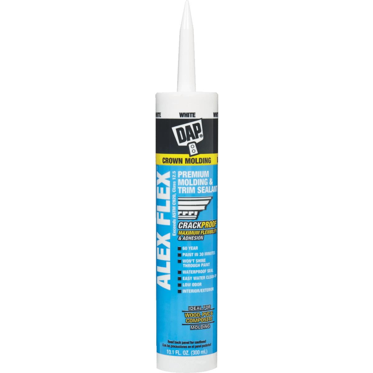 DAP Alex Flex Molding & Trim Sealant, White, 10.1 oz
