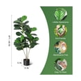 thumbnail image 5 of Artificial Fiddle Leaf Fig Tree 4/5/6ft Tall Fake Ficus Tree for Home Decor Faux Lyrata Plants Green Tree with Pot for Indoor Outdoor Home Office Living Room Bathroom Decor, 5 of 7
