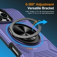 thumbnail image 2 of Dteck Rugged Protective Case for iPhone 16E 2025 with Kickstand, Shockproof Anti-Scratch PC+TPU Back Cover, Magnetic Car Mount Compatible, Anti-Fingerprint Non-Slip Grip, Violet, 2 of 7