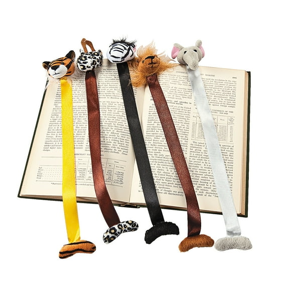 PLUSH ZOO ANIMAL BOOKMARKS - Stationery - 12 Pieces