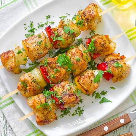 FUTUREORYY Kebab Sticks Green Bamboo 100Pcs 9.8x0.2In