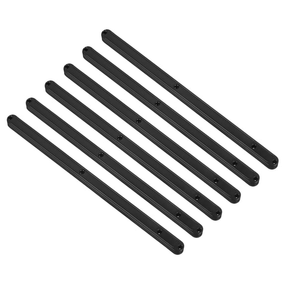 Uxcell Drawer Slides, 6Pcs 300mm - Plastic Drawer Rails, Side Mounted Grooved Guide Rails for Cabinet Drawers Bedside Tables Wardrobe Dressers (Black)