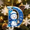 thumbnail image 4 of Clearance Cute Snowman Letter D Personalized Christmas Ornaments, Christmas Tree Decorations, 2D Christmas Tree Pendants for Xmas Tree Decor, 4 of 7