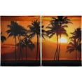 thumbnail image 2 of Coolnut Palm Tree Kitchen Curtains UV Protected Tier Curtains 2 Panels Kitchen Tiers Half Window Curtains for Guest Room Bathroom Laundry Room Basement, 24 x 27 Inch Home Decor, 2 of 7