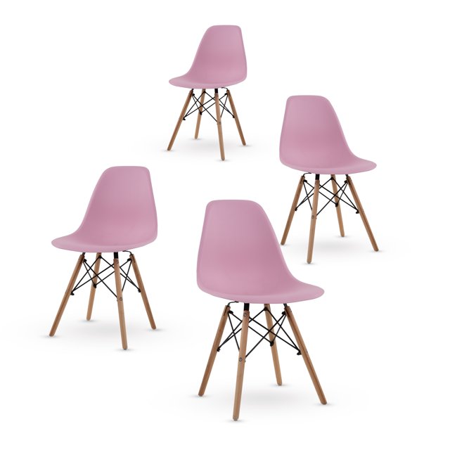 Silla Minimalista Estilo Moderno 4 piezas Rosa Mirel Minimalista