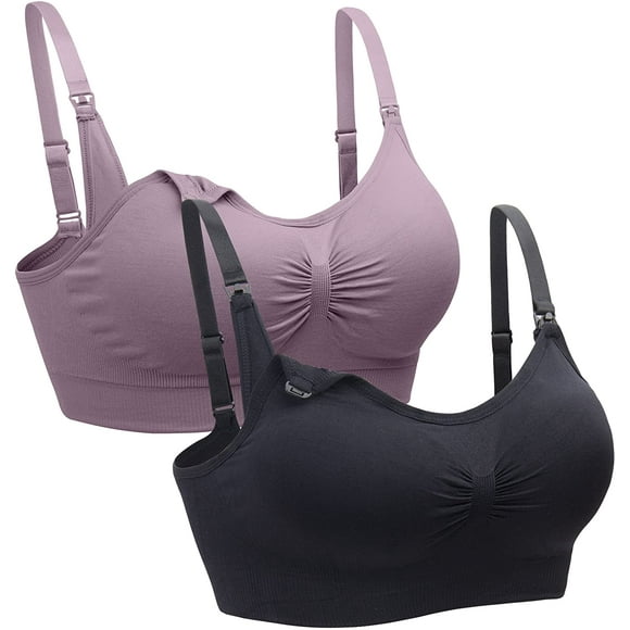 2 PACK Nursing Bra Wireless Bra Women's Sleeping Maternity Bra Breastfeeding Bra