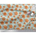 thumbnail image 2 of Soimoi Green Rayon Fabric Pumpkin Cart Nursery Themes Print Sewing Fabric Yard 56 Inch Wide, 2 of 3