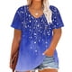 thumbnail image 2 of Camisetas Casuales de las Mujeres Más Tamaño V-Cuello Impresión Manga Corta Color Sólido Base de Verano Superior, Ligero para Diario, 2 of 9