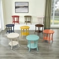 thumbnail image 3 of Roundhill Furniture Perth Round End Table with Shelf, Teal, 3 of 7