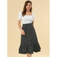 thumbnail image 4 of INSPIRE CHIC Junior's Elastic Waist Ruffle Layered Floral Skirt, 4 of 6
