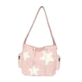 thumbnail image 3 of Bolso de hombro para mujer, bolso cruzado de pana portátil para mujer, bolso cruzado Rosa, 3 of 7