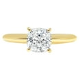 thumbnail image 3 of 2.0 ct Cushion Cut Genuine Cultured Diamond VS1-VS2 G-H 18K Yellow Gold Solitaire Promise Wedding Statement Engagement Designer Ring size 10.5, 3 of 6