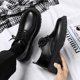 thumbnail image 4 of Zapatos de cuero de negocios para hombre, mocasines Oxford con plataforma, antideslizantes, gruesos, estilo Derby, color negro, 4 of 4