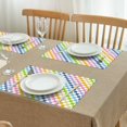 thumbnail image 3 of Pastel Color Checkered Pattern Summer Placemats Table Placemats Set Of 4-Linen Kitchen Washable Placemats Table Mats 11.8"x17.7" Non-Slip Heat Resistant, 3 of 6