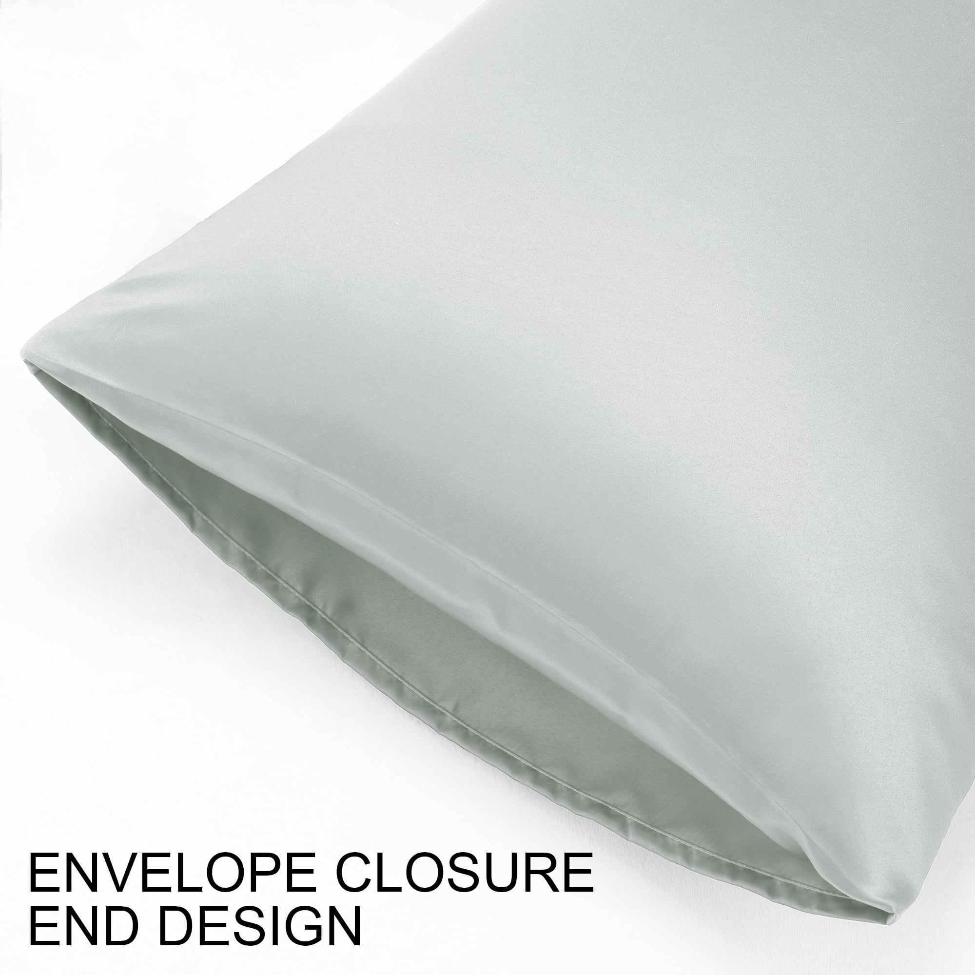 Unique Bargains 4 Pack Satin Pillowcases for Hair and Skin, Light Gray Queen