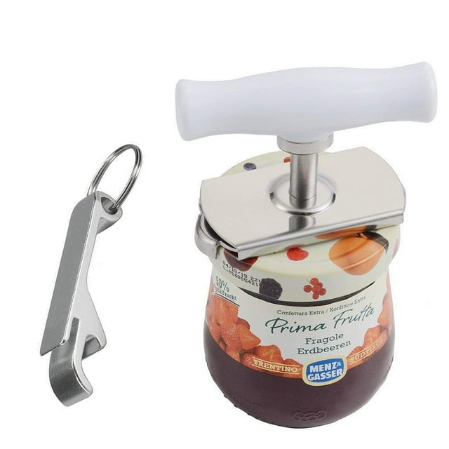 Arthritis Jar Opener Stainless Steel Lids Off Jar Opener - Free Bottle Opener Keychain Included