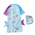 thumbnail image 4 of Miaoju Girls Swimsuit One Piece Gingham Ruffle Tankini Sets Quick Dry Color Block Bathing Suits for Girls Girls' Swimwear with Print Shorts with Chest Pad, 4 of 4