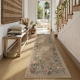 thumbnail image 2 of SUNDEREY 2'6"x8' Floral Easy Jute Kitchen Rug,Runner Rugs 2.6x8ft Hallway Easy Jute Rug,Non Slip Washable Rug,Soft Non-Slip Khaki Indoor Carpet for Entryway Laundry Bedroom,Butterfly&Fleur, 2 of 9