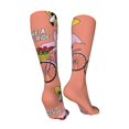 thumbnail image 3 of Bingfone Flamingo Riding a Bicycle Print Compression Socks for Women and Men Long Socks for Running Athletic Cycling Nurse, 3 of 8