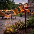 thumbnail image 6 of FeiBiQiuBi Christmas Solar Kettle Light, 2D Santa Reindeer Sleigh Colored Watering Can Lamp, Ground-Mounted Outdoor Garden Decor for Pathway Yard Patio, 6 of 6