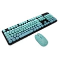 thumbnail image 4 of Combo de teclado y mouse inalámbricos, modo inalámbrico de 2.4 G, teclado retro punk de fácil manejo con mouse para juegos ajustable de 3 DPI, color azul combinado, 4 of 15