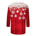 thumbnail image 4 of Ounisa Women 3/4 Length Sleeve Tops Blouses Christmas Gifts Christmas Tree Snowflake Decor Lightweight Coats Fall Outfits Winter Clothing Dressy Casual Soft, 4 of 5