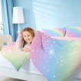 thumbnail image 5 of Homewish Ombre Blings Print Twin Bedding for Girls, Cute Rainbow Bedding Comforter Set, Pink Reversible, 7pcs, 5 of 7